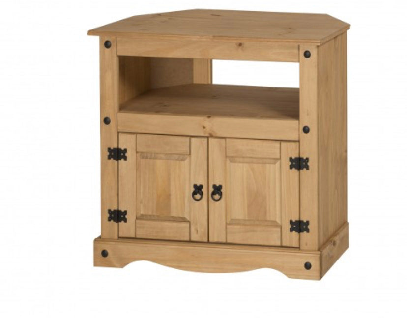 Mexican pine corner tv unit deals