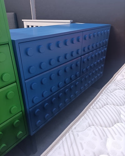 Kids Lego wide chest of drawers - Blue