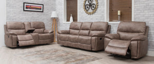 Oxford wipeable fabric recliner suite