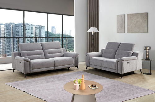 Jasper electric grey fabric couch