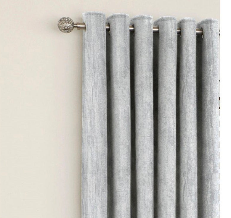 Saturn chrome eyelet curtains
