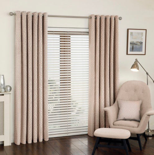 Naurua pale coral eyelet curtains