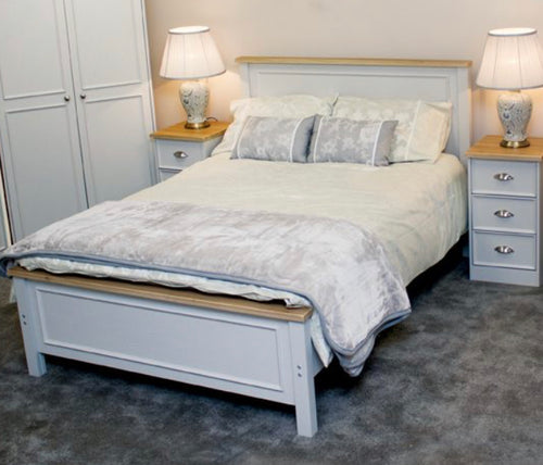 Heritage grey and oak bedframe