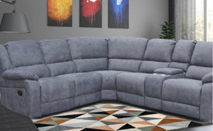 Lilly recliner suite in blue/grey