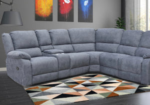 Lilly recliner corner group in blue/grey
