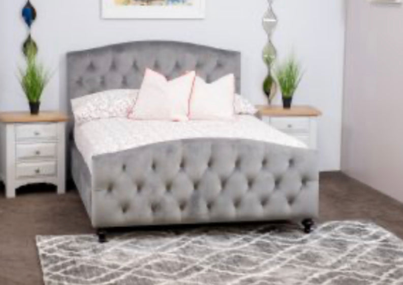 Louisa fabric bed in grey