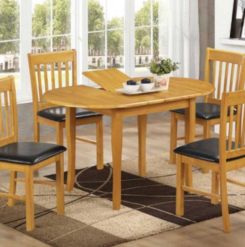 Shannon natural oak extending dining set with 4 chairs