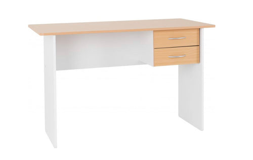 Jenny 2 drawer desk in beech white