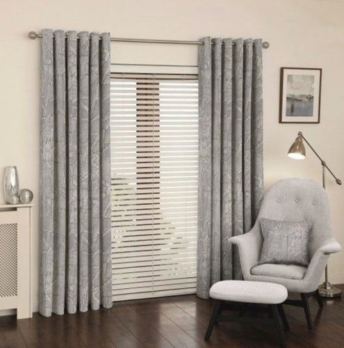 The Manhatten silver eyelet curtains