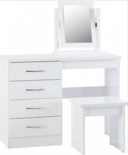 Nevada white dressing table set