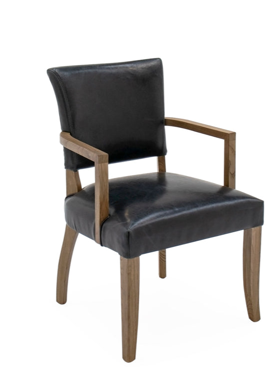 Duke leather carver chair