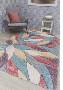 PASSION BLOOM - 3D SHAGGY RUG - MULTICOLOUR