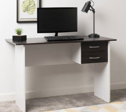 Jenny 2 drawer desk in wenge white