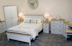 Heritage grey and oak bedframe