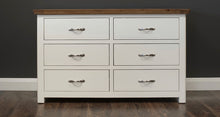 Load image into Gallery viewer, Manhattan cream and oak 6 drawer wide chest