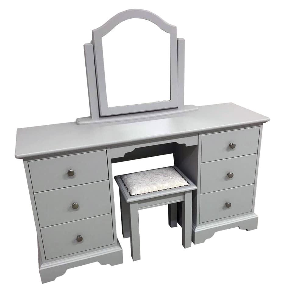 Smp kneehole dressing table with mirror
