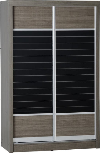 Lisbon 2 Door Slide robe in black grain oak