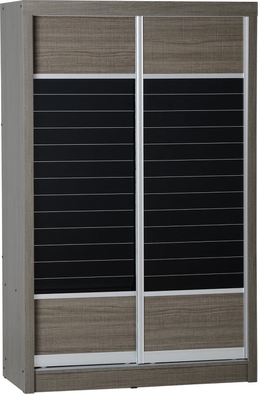 Lisbon 2 Door Slide robe in black grain oak