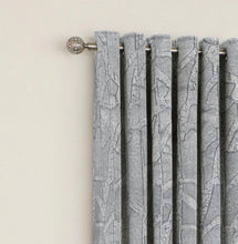 Load image into Gallery viewer, The Manhatten silver eyelet curtains