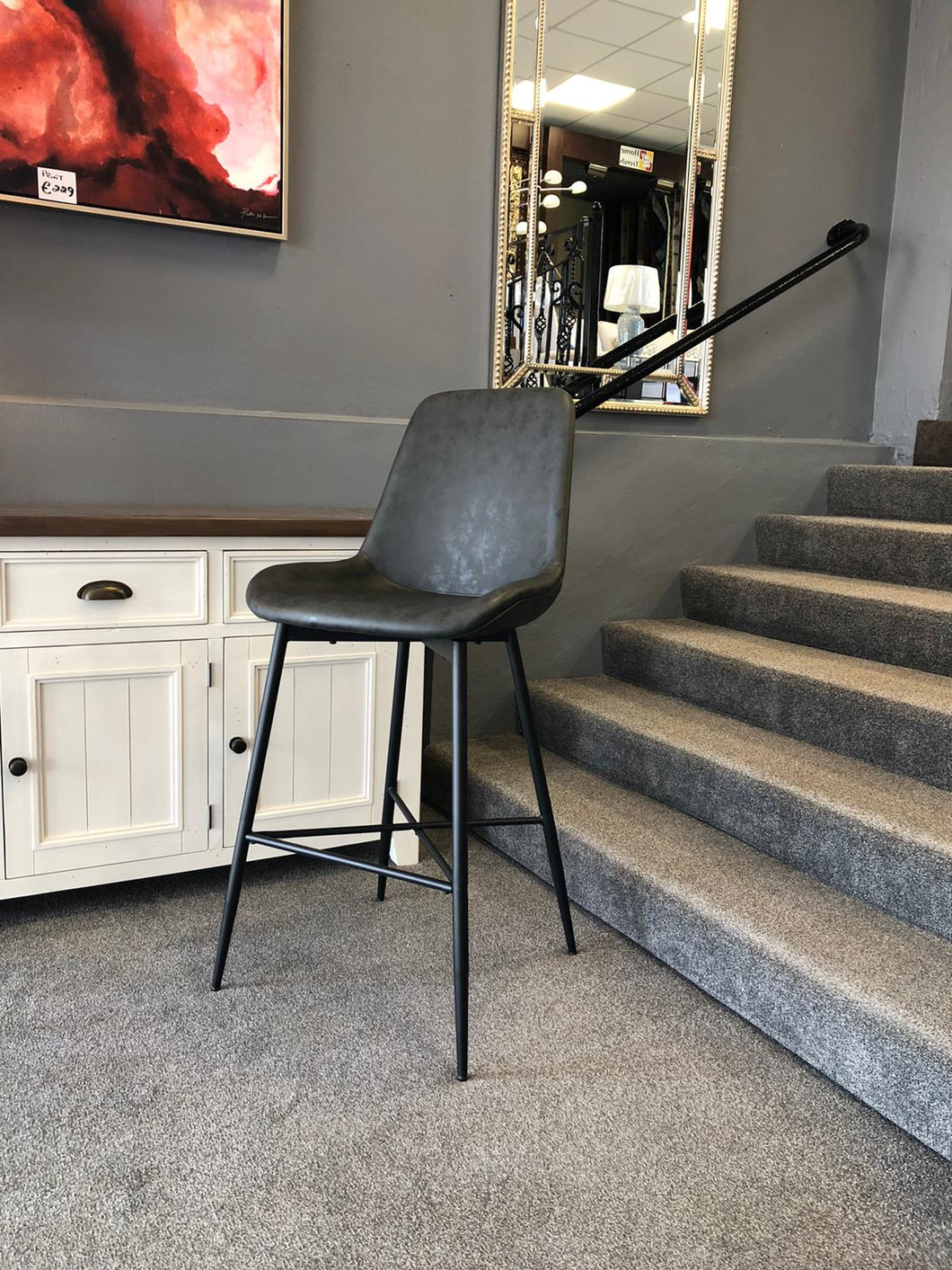Charlotte bar stool in grey