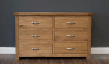 Load image into Gallery viewer, Manhattan oak 6 drawer wide chest
