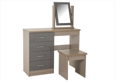 Nevada dressing table set in grey and oak