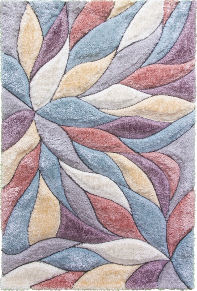 PASSION BLOOM - 3D SHAGGY RUG - MULTICOLOUR