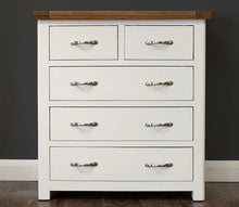 Load image into Gallery viewer, Manhattan cream and oak 5 drawer chest